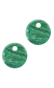 Resin pendant 12mm - Multicolor green